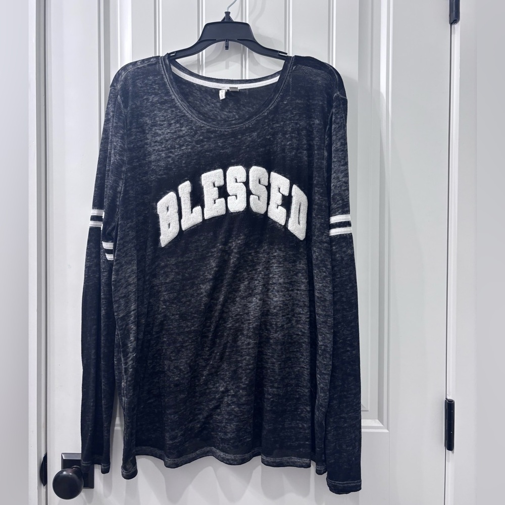 Cato Black and White Ringer Neck Tee
